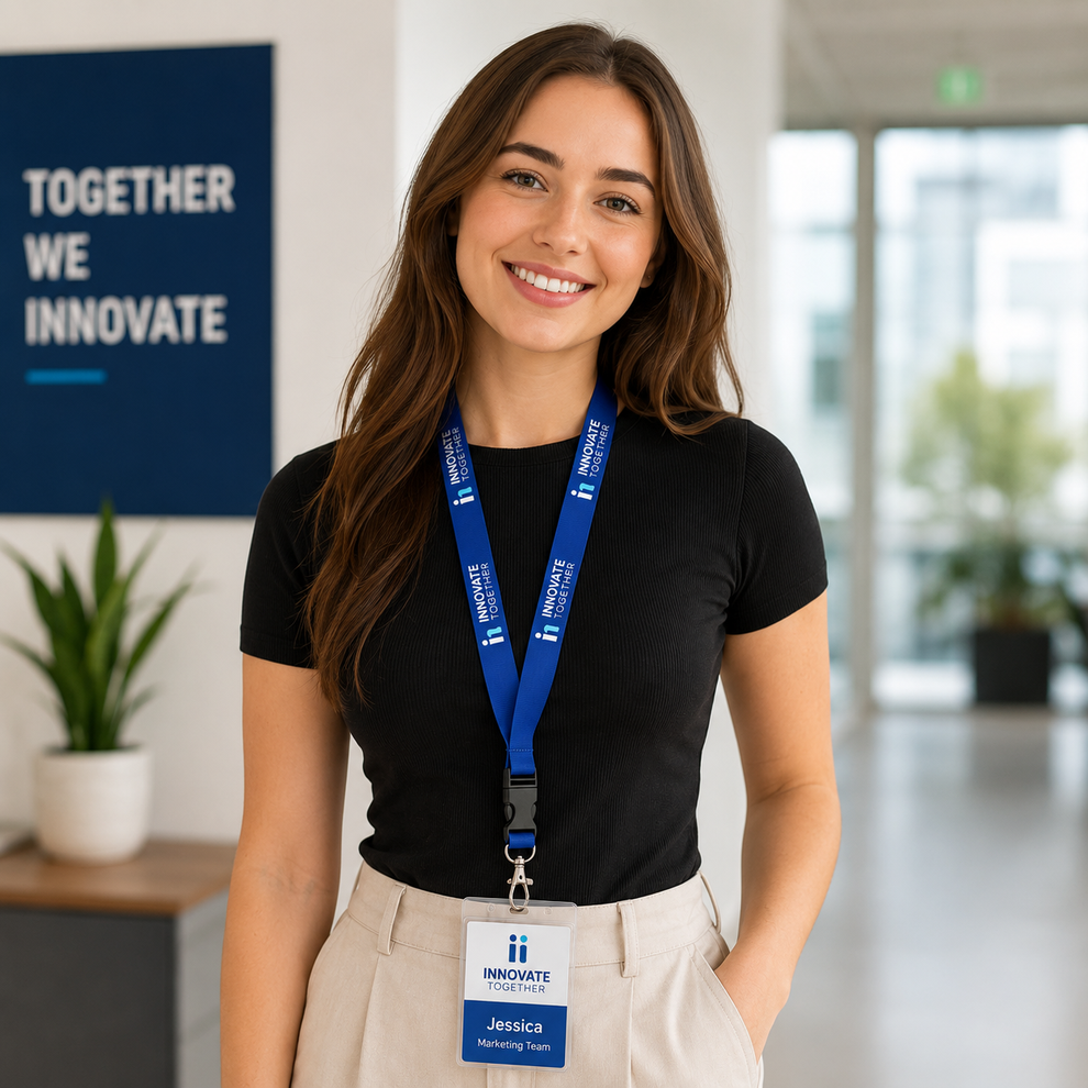 Custom Printed Lanyards with Logo or Text and ID Holder – My Store